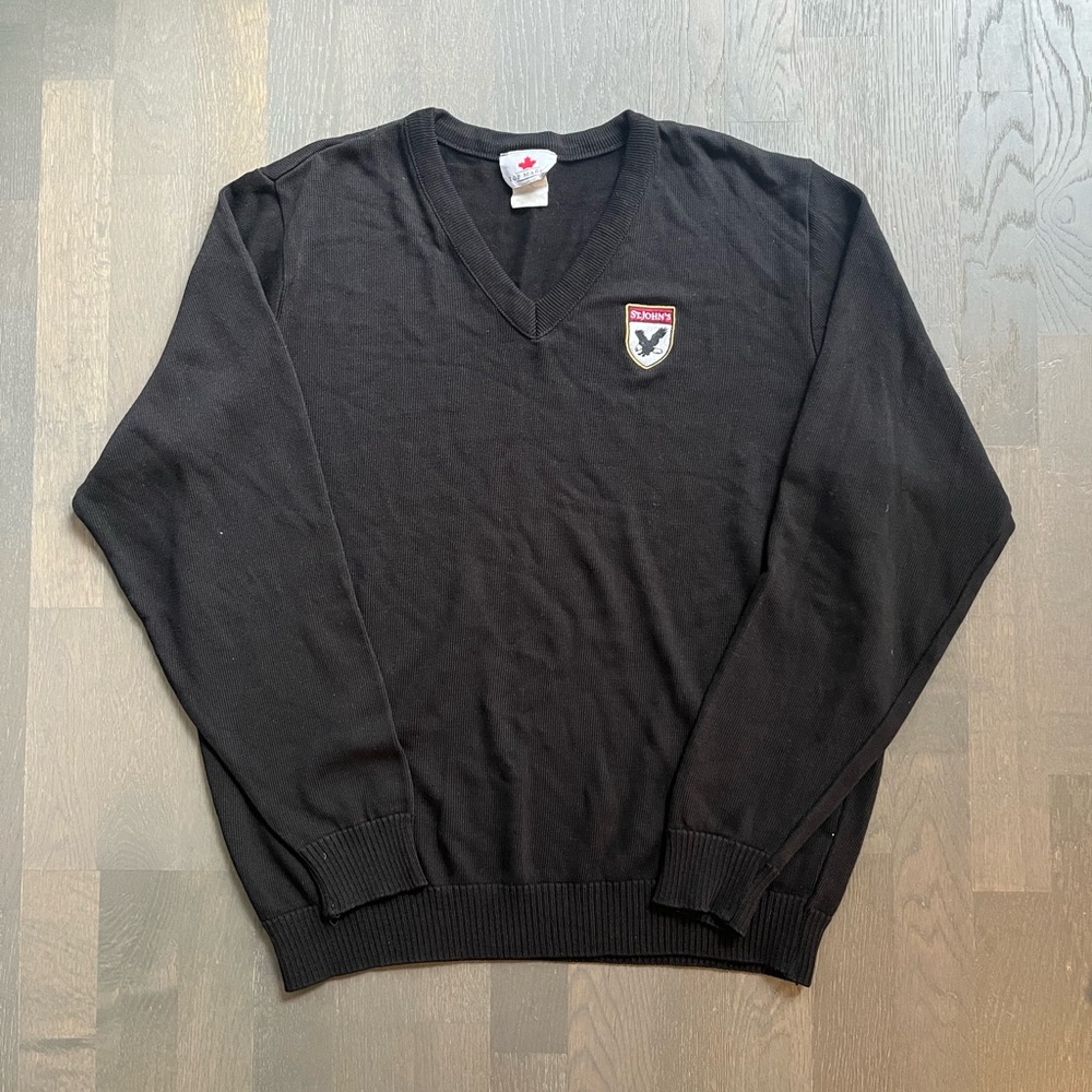St Johns private school uniform black v neck sweater